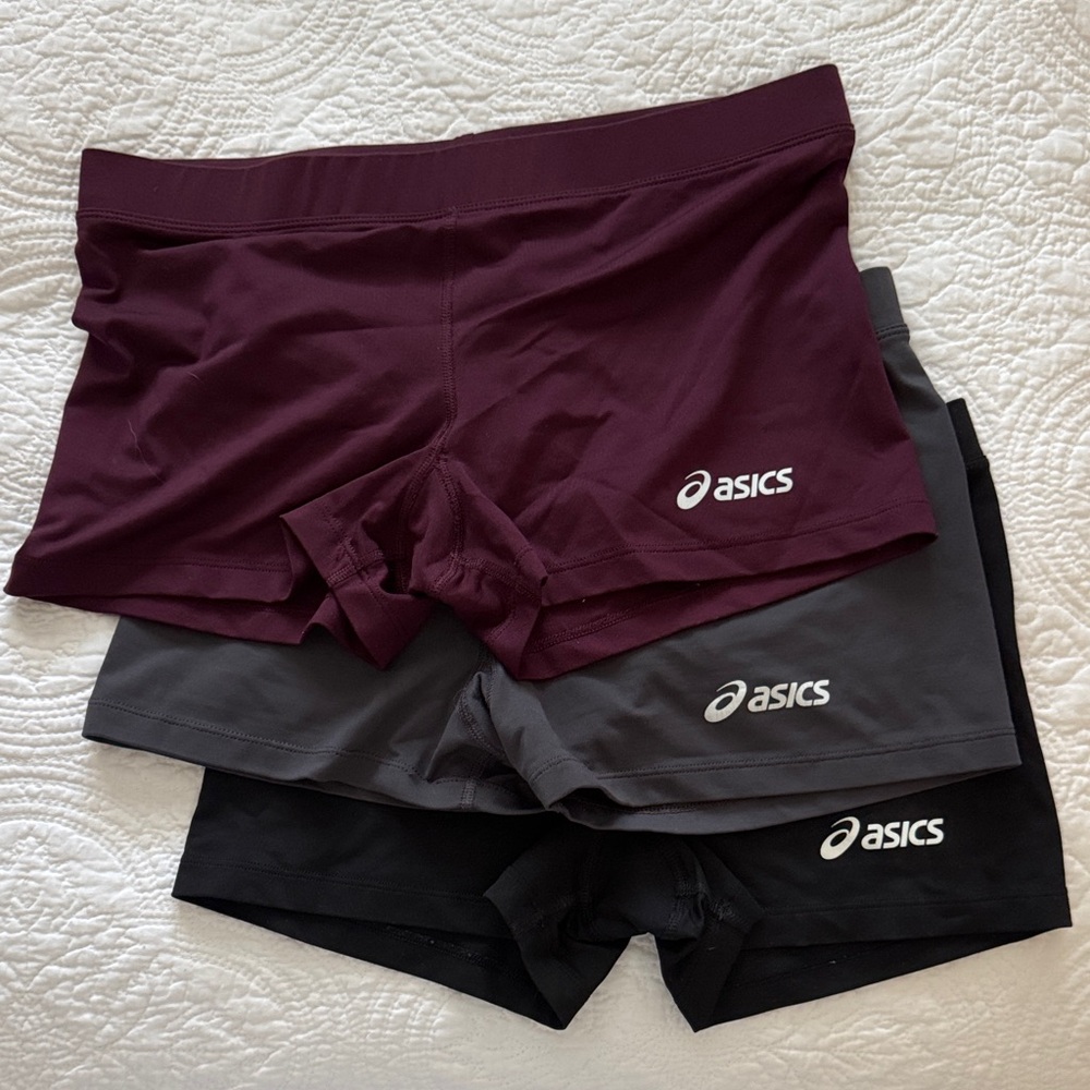 ASICS Women's Athletic Shorts - Burgundy, Gray, Black